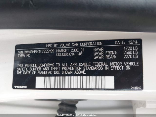 YV140MFK1F2355199 Volvo S60 T5 Premier