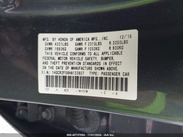 1HGCR2F56HA133807 Honda Accord Sport