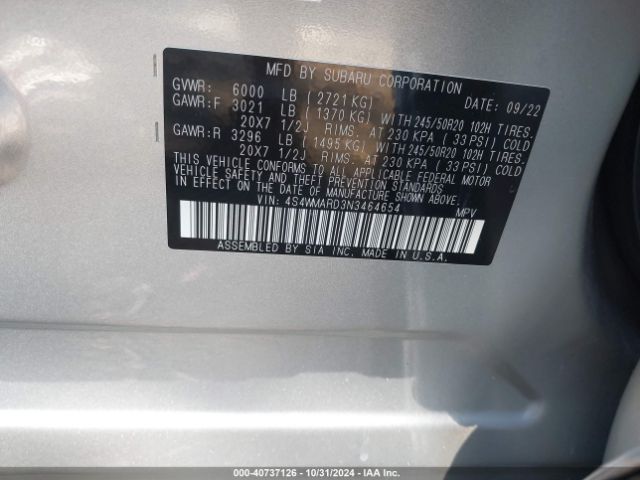 4S4WMARD3N3464654 Subaru Ascent Touring