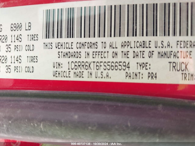 1C6RR6KT6FS566594 RAM 1500 Express