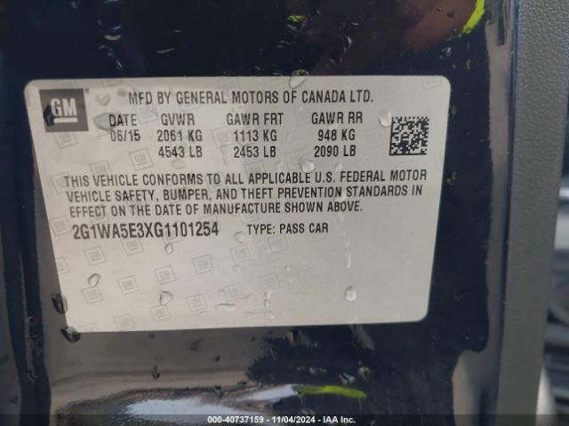 2G1WA5E3XG1101254 Chevrolet Impala Limited Ls