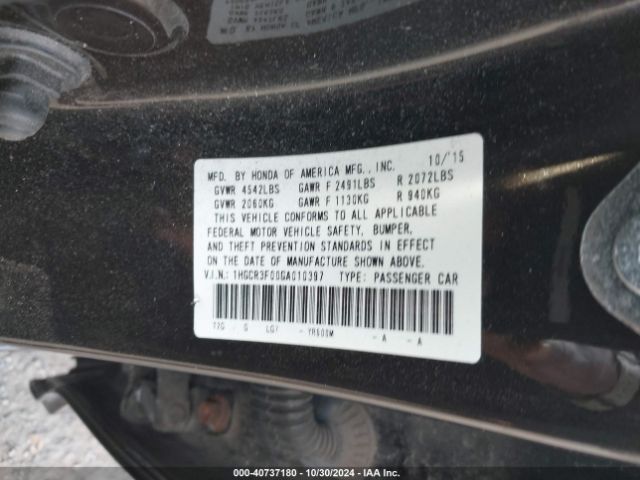 1HGCR3F00GA010397 Honda Accord Ex-l V-6