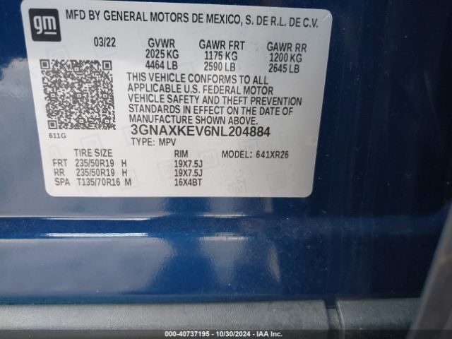 2022 CHEVROLET EQUINOX 3GNAXKEV6NL204884 Photo 8