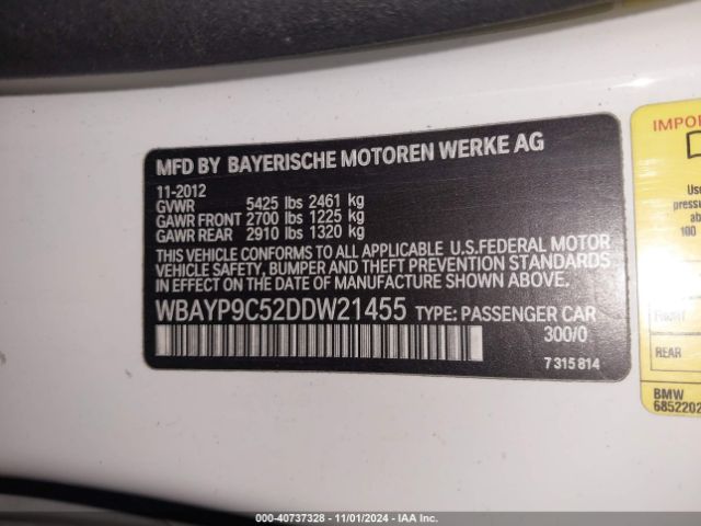 2013 BMW 650I WBAYP9C52DDW21455 Photo 8