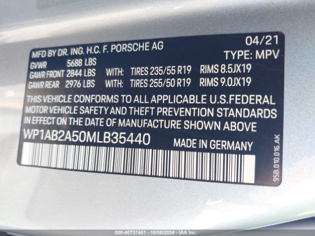 WP1AB2A50MLB35440 Porsche MACAN S