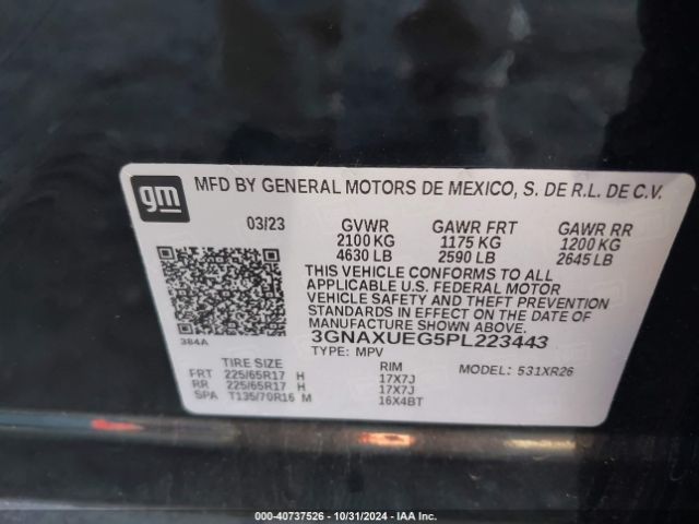 3GNAXUEG5PL223443 Chevrolet Equinox Awd Lt