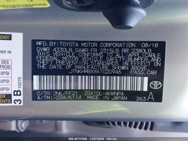 JTNKHMBXXK1020946 Toyota C-HR XLE