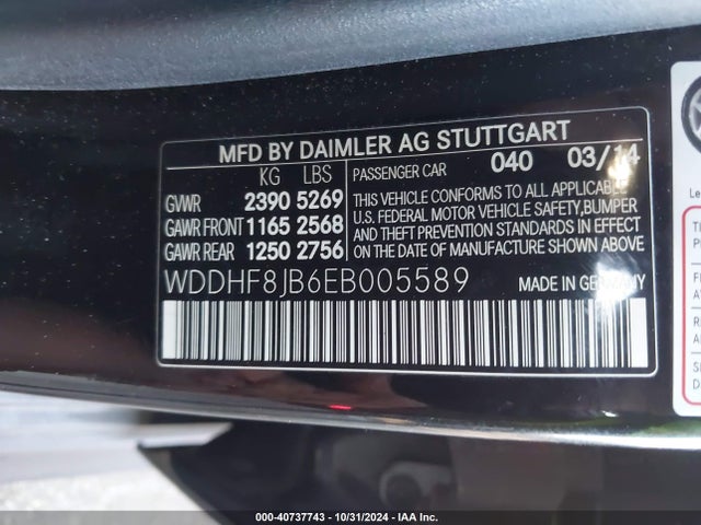 WDDHF8JB6EB005589 Mercedes-Benz E 350 4matic