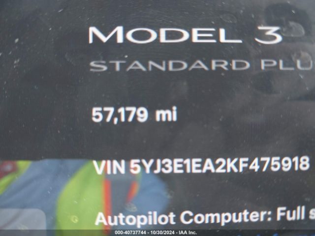 5YJ3E1EA2KF475918 Tesla Model 3 Long Range/mid Range/standard Range/standard Range Plus