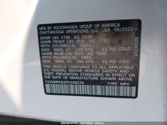 1V2VMPE82PC038239 Volkswagen Id.4 Pro/pro S