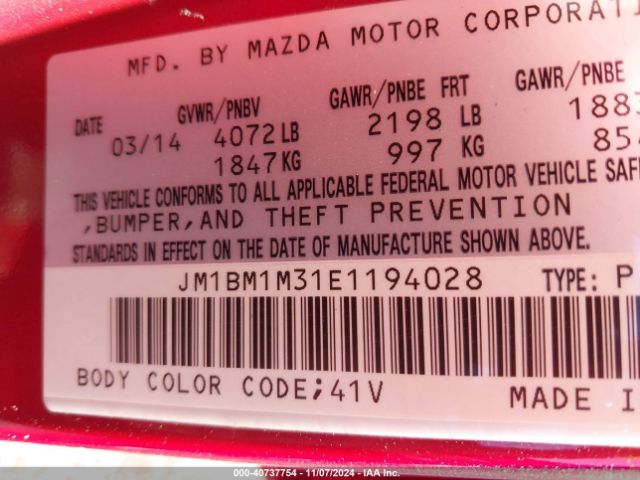 JM1BM1M31E1194028 Mazda Mazda3 S Grand Touring