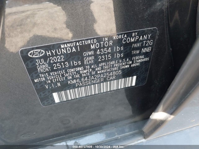 Hyundai SONATA SEL 2023 KMHL64JA2PA254805 Image 9