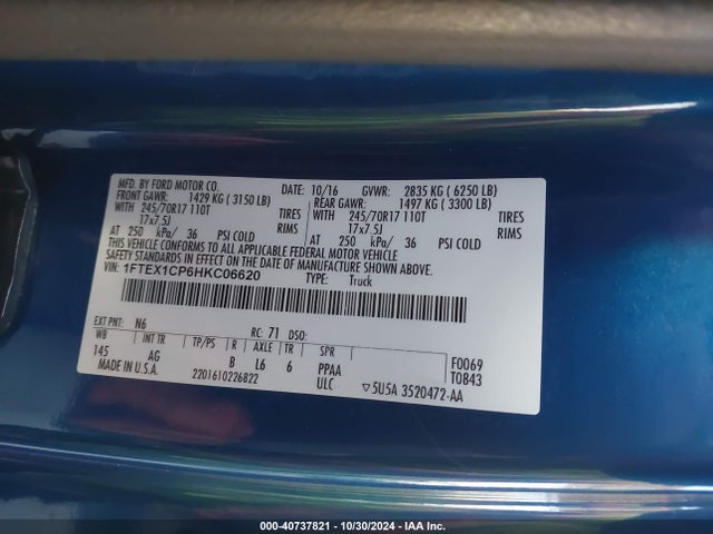 Ford F-150 Xl 2017 1FTEX1CP6HKC06620 Image 9