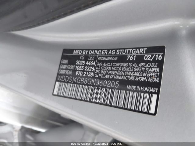 WDDSJ4GB8GN360205 Mercedes-Benz CLA 250 4MATIC
