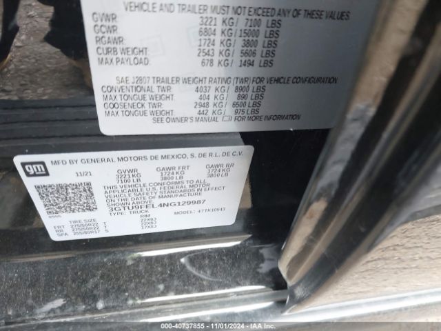 3GTU9FEL4NG129987 GMC Sierra 1500 Limited 4wd  Short Box Denali