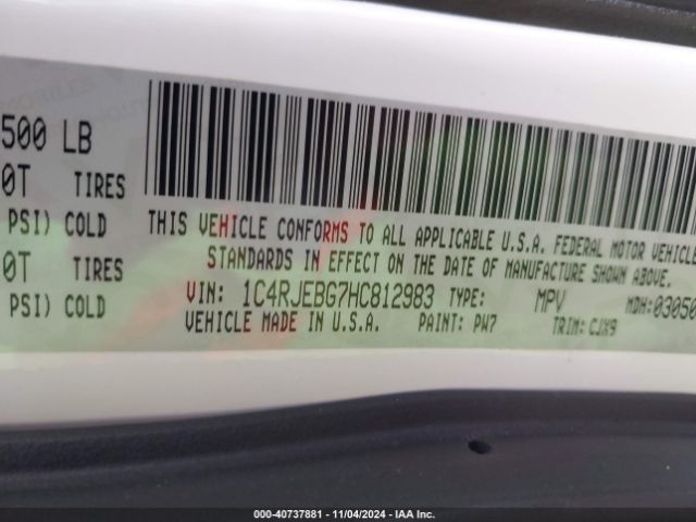 1C4RJEBG7HC812983 Jeep Grand Cherokee Limited 4x2
