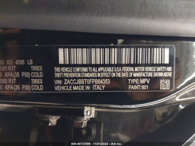 ZACCJBBT0FPB64353 Jeep Renegade Latitude