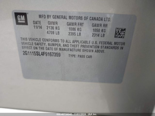 2G1115SL4F9167359 Chevrolet IMPALA 1LT