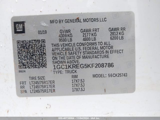 1GC1KREG5KF208786 Chevrolet Silverado 2500hd Wt