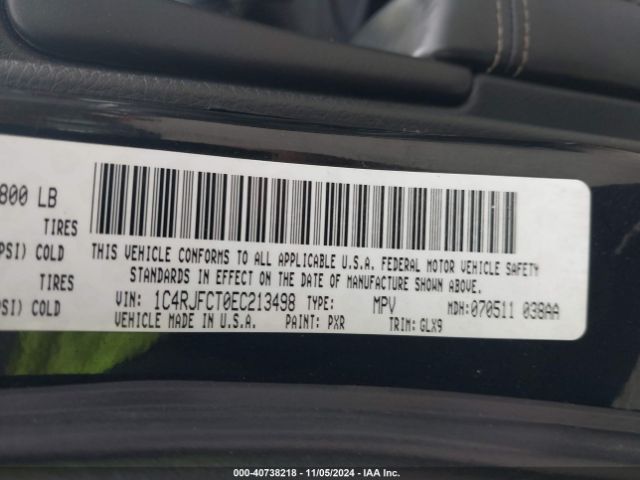 1C4RJFCT0EC213498 Jeep Grand Cherokee Overland