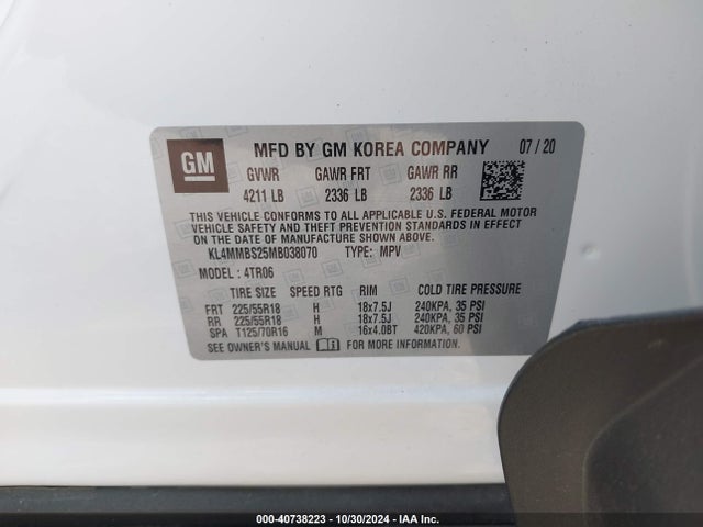 KL4MMBS25MB038070 Buick Encore Gx Fwd Preferred