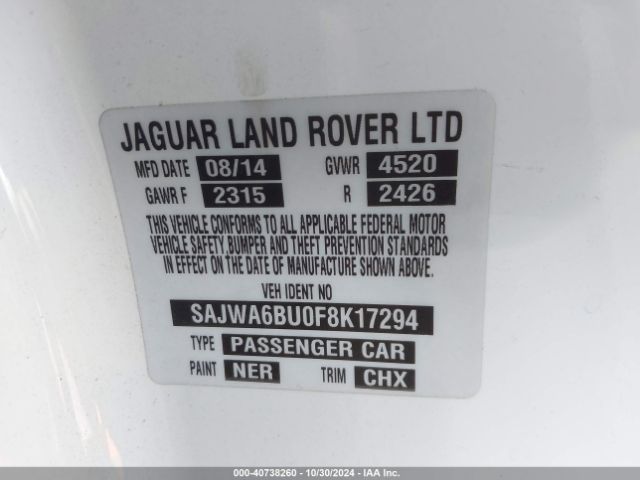 SAJWA6BU0F8K17294 Jaguar F-TYPE S