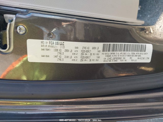 2C4RC1JG8FR699909 Chrysler Town & Country Limited