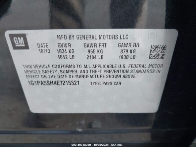 1G1PA5SH4E7215321 Chevrolet Cruze Ls Auto