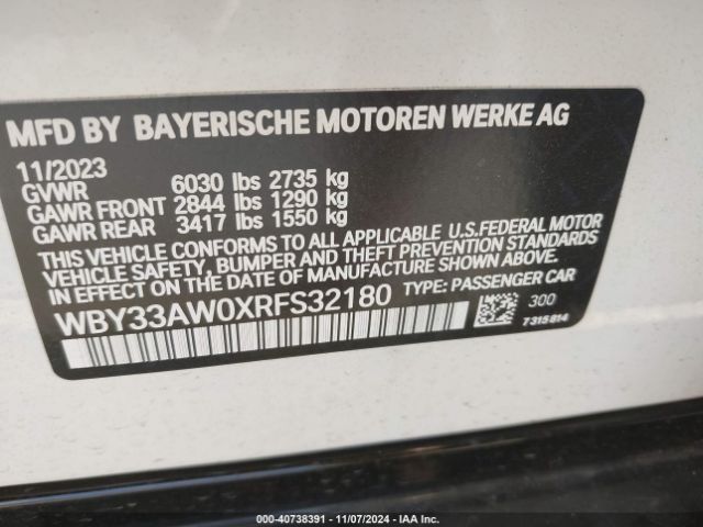 WBY33AW0XRFS32180 BMW I4 M50