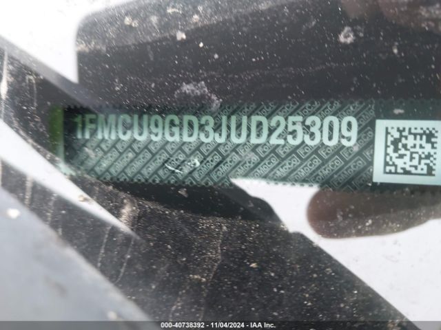 1FMCU9GD3JUD25309 Ford ESCAPE SE