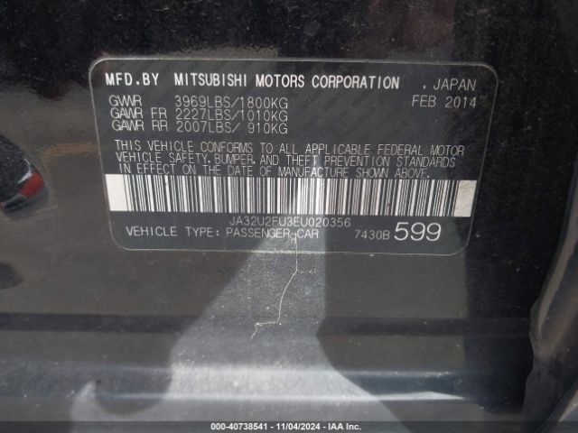 2014 MITSUBISHI LANCER JA32U2FU3EU020356 Photo 8