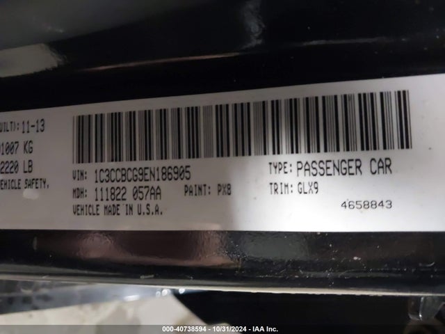 Chrysler 200 Limited 2014 1C3CCBCG9EN186905 Image 9