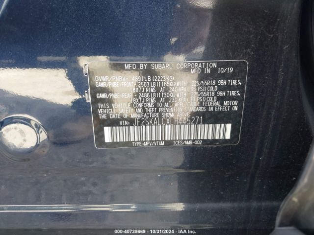 JF2SKALCXLH445271 Subaru Forester Sport