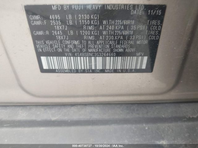 4S4BSBNC3G3264660 Subaru Outback 2.5i Limited