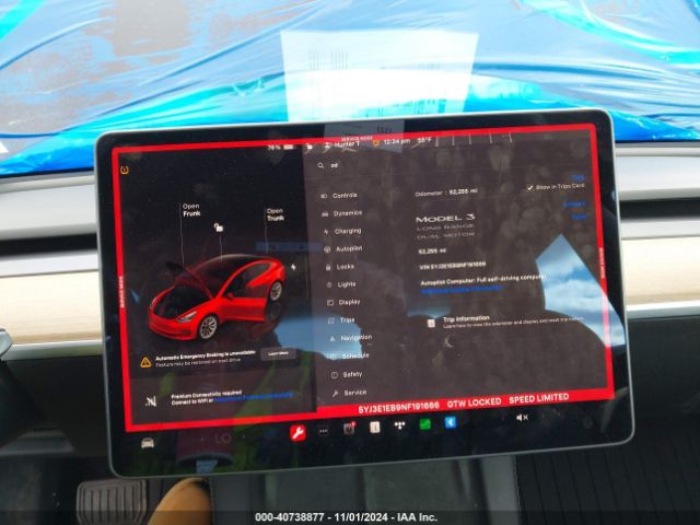 5YJ3E1EB9NF191666 Tesla Model 3 Long Range Dual Motor All-wheel Drive