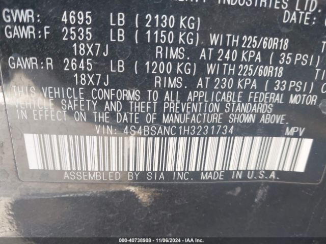 4S4BSANC1H3231734 Subaru Outback 2.5i Limited