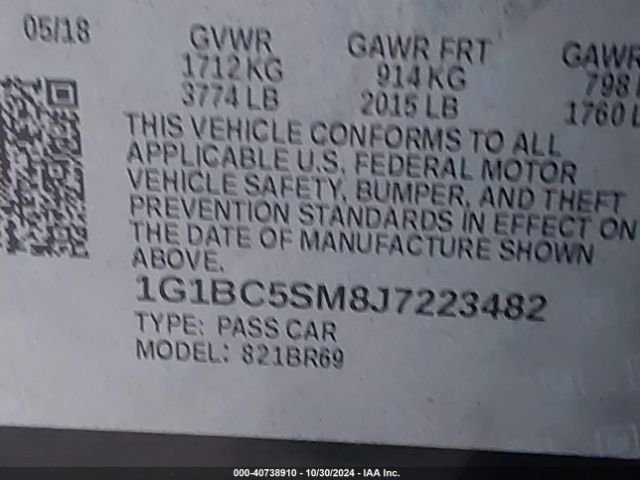 1G1BC5SM8J7223482 Chevrolet Cruze Ls Auto