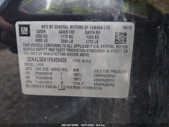 2GKALSEK1F6439438 GMC Terrain Slt-1