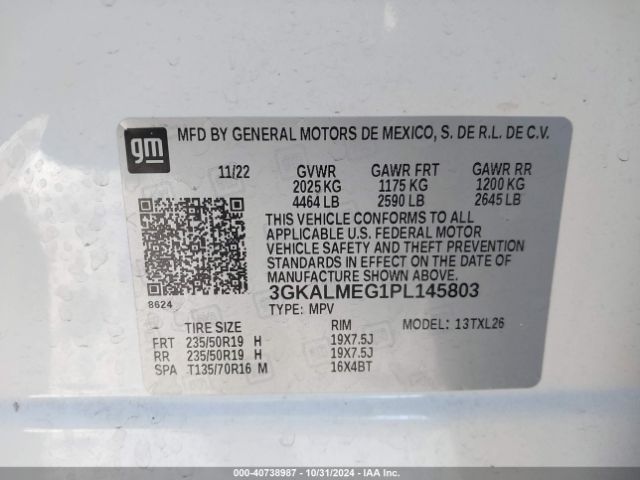 3GKALMEG1PL145803 GMC Terrain Fwd Sle