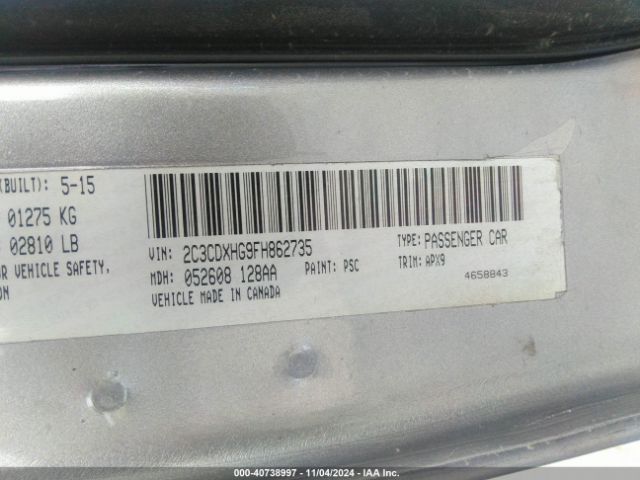 2C3CDXHG9FH862735 Dodge Charger Sxt