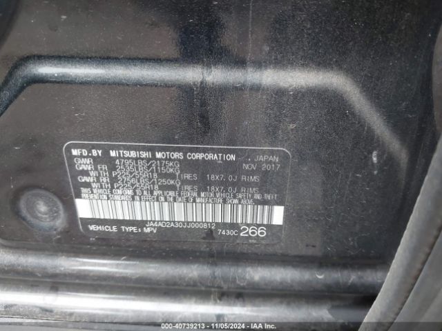 JA4AD2A30JJ000812 Mitsubishi Outlander Es