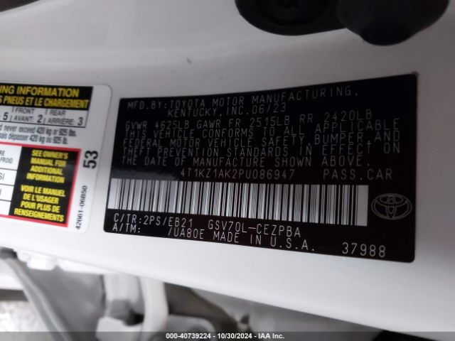 4T1KZ1AK2PU086947 Toyota CAMRY TRD