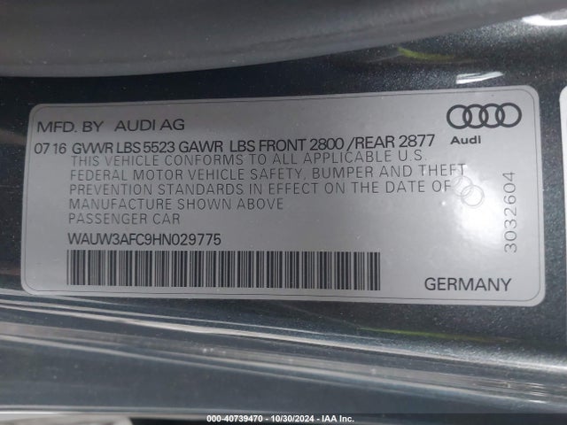WAUW3AFC9HN029775 Audi A7