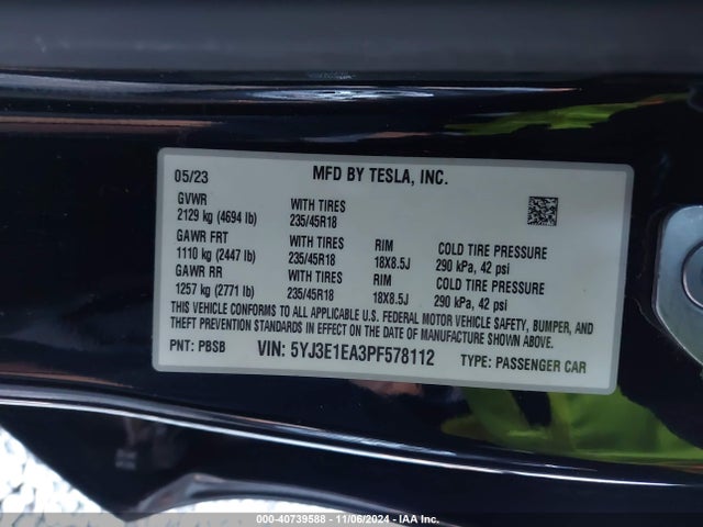 2023 TESLA MODEL 3 5YJ3E1EA3PF578112 Photo 8