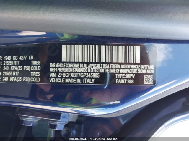 ZFBCFXBT7GP345865 Fiat 500x Easy