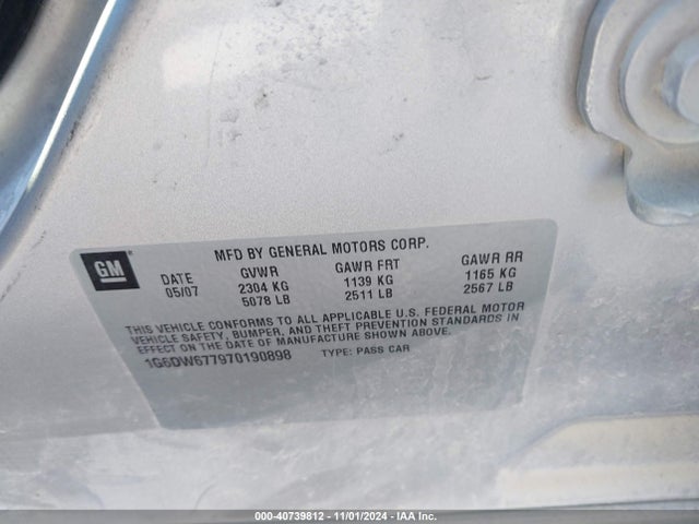 2007 CADILLAC STS 1G6DW677970190898 Photo 8