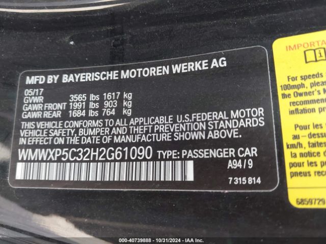 WMWXP5C32H2G61090 Mini Hardtop Cooper