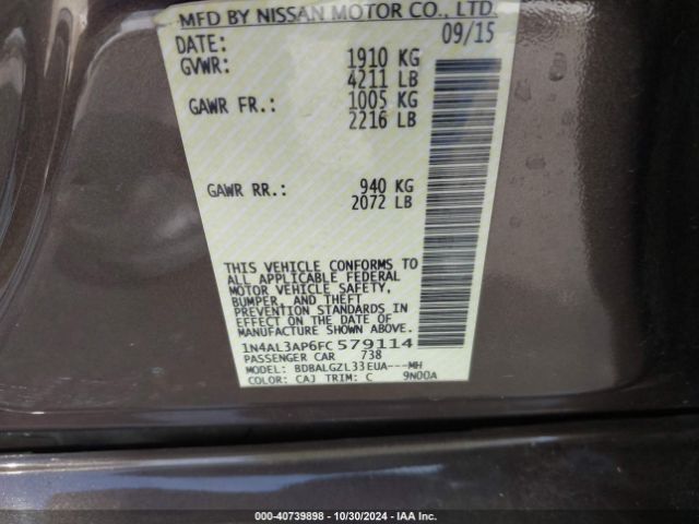 1N4AL3AP6FC579114 Nissan Altima 2.5 S