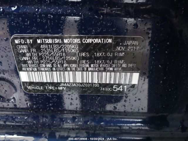 JA4AZ3A30JZ031700 Mitsubishi Outlander Le