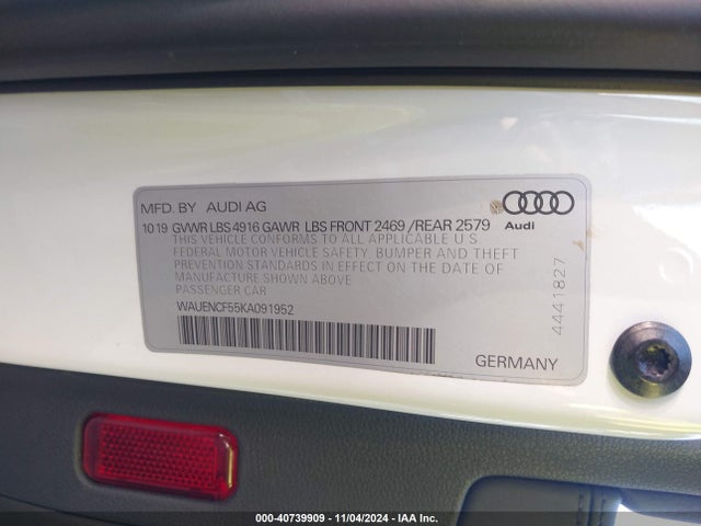 WAUENCF55KA091952 Audi A5 45 Premium